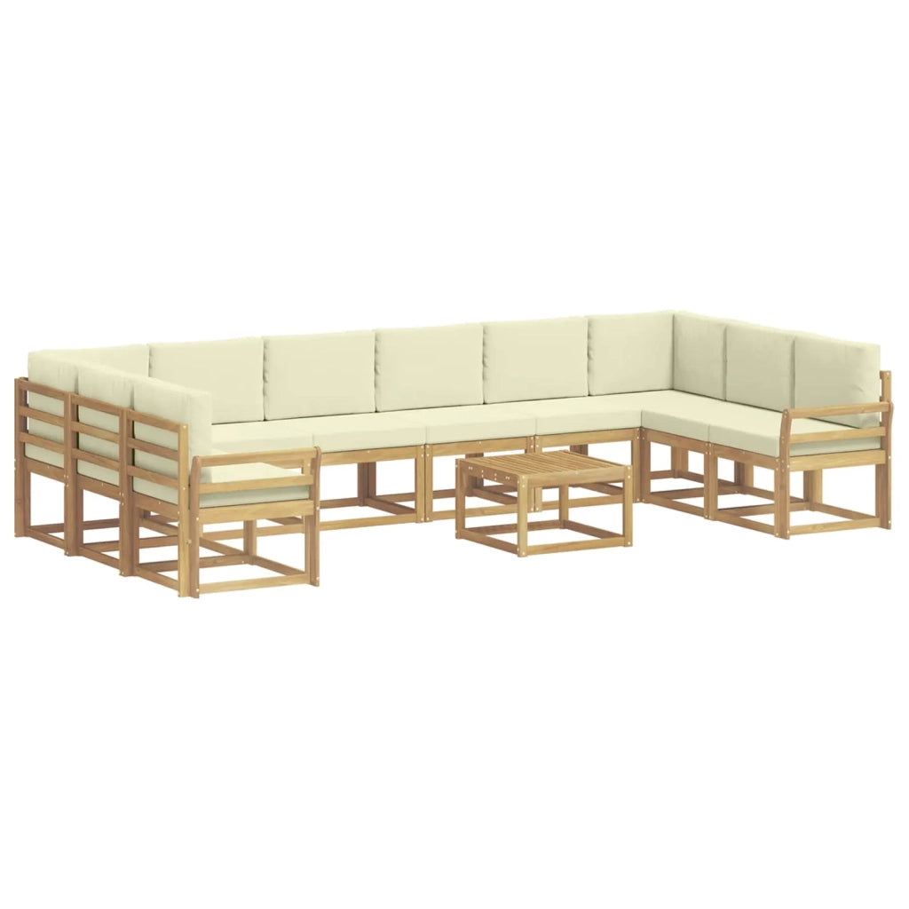 Set di divani da esterno 11 pz Bianco e Crema 3388324
