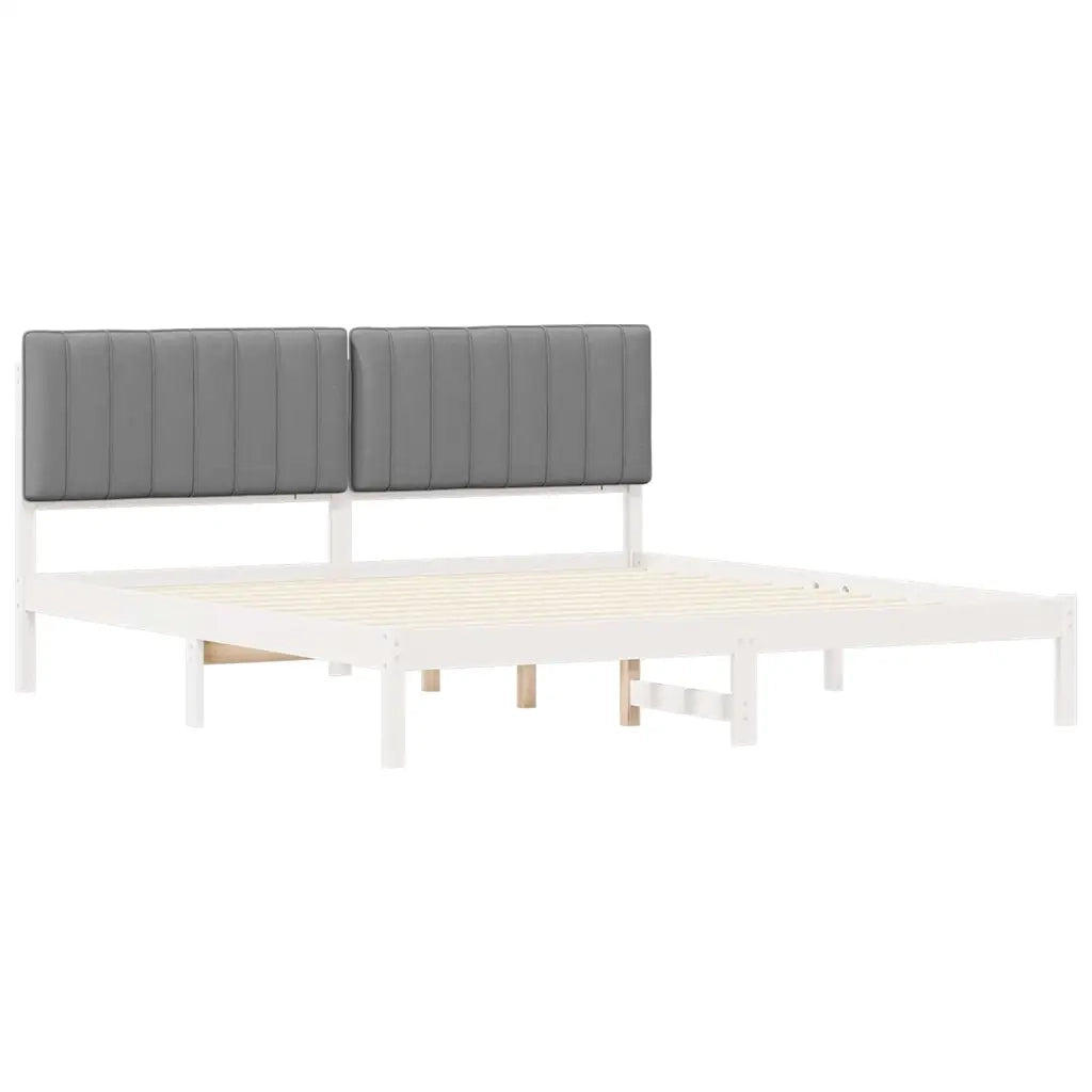 Letto con Testiera Rivestita Grigio chiaro 180 x 200 cm