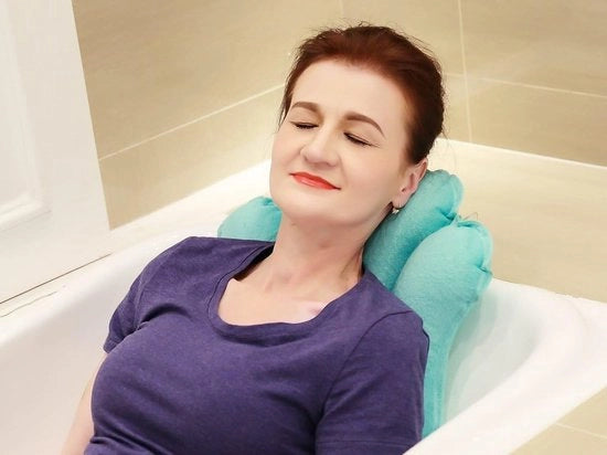 Schiene di confort per la vasca idromassaggio con supporto per la testa e il collo, adattabile con clip per vasca, whirlpool, massaggio subacqueo, bagno termale, colore: Tiffany blu