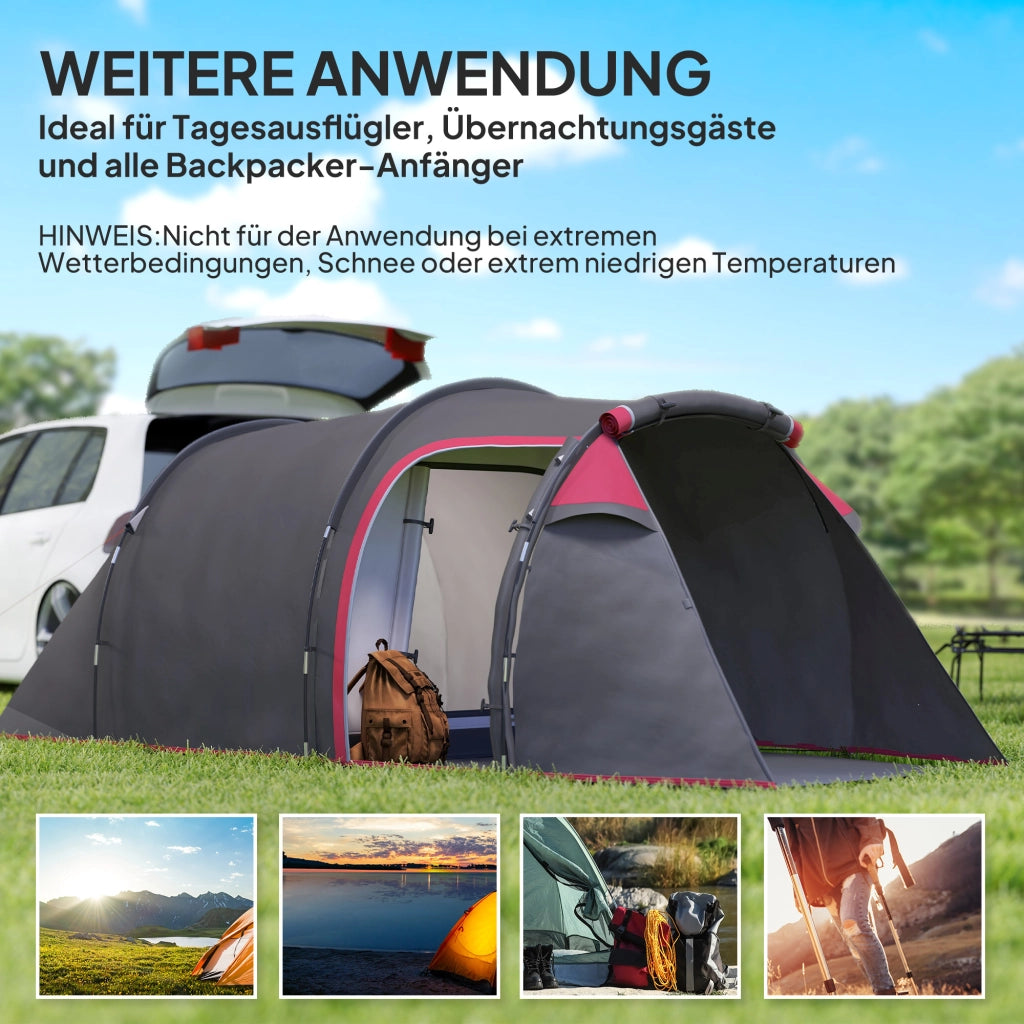 Tenda da campeggio 3 persone ¨C zephmum ¨C 426x206x154 cm grigio