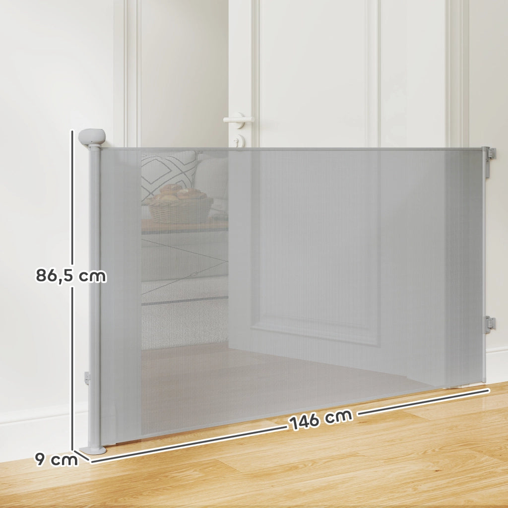 Barriera per cani retrattile 0-140 cm ¨C zephmum ¨C grigio