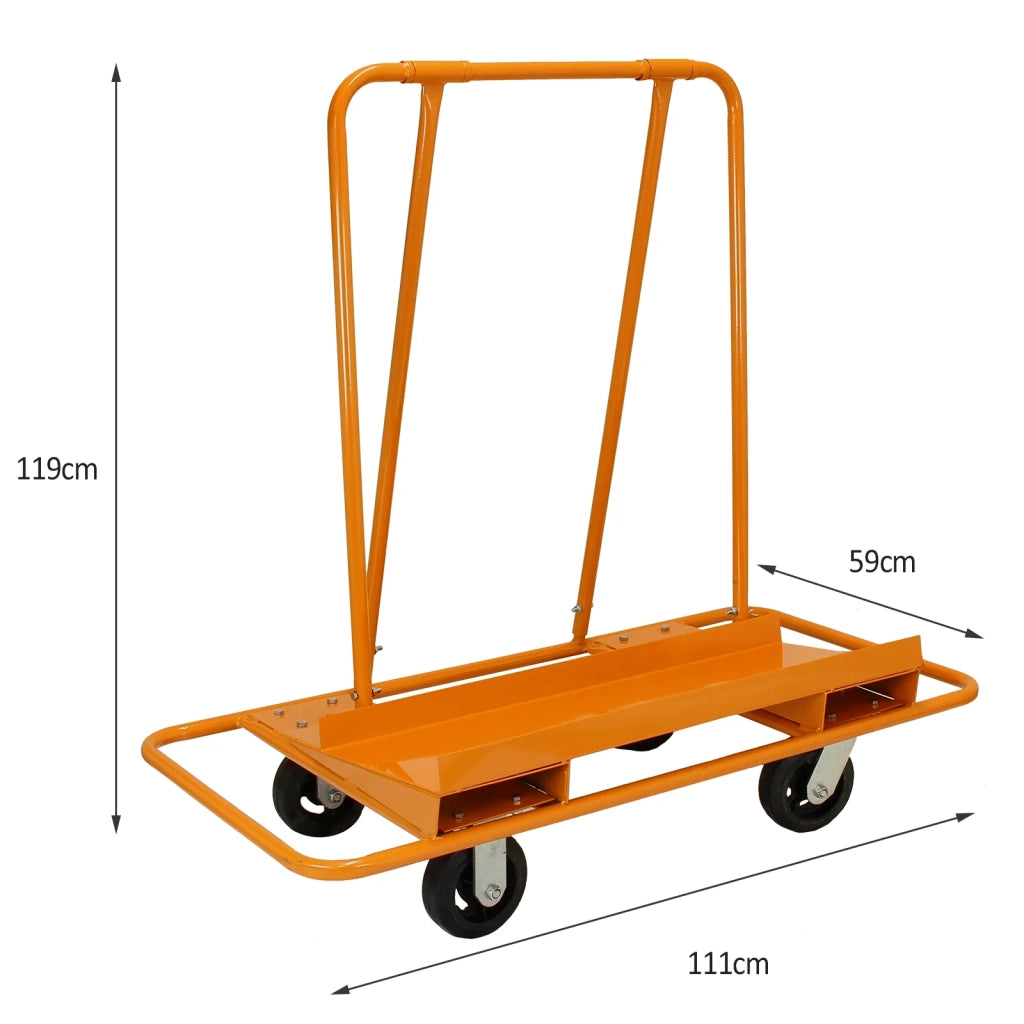 Carrello in Acciaio per Trasporto Cartongesso, Pannelli, Compensato e MDF 1000kg