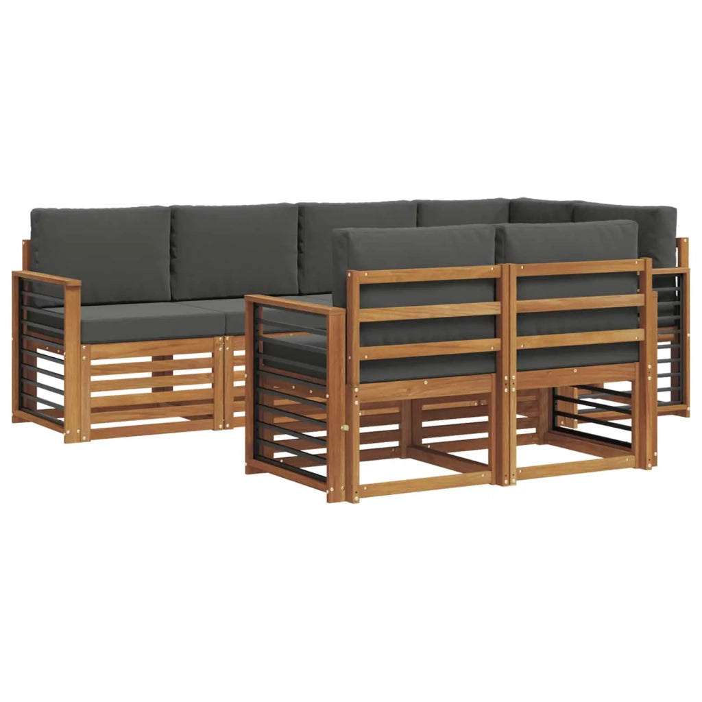 Set divano sezionale con cuscino 7 pcs Naturale e Antracite 3374982