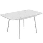 Tavolo da Giardino per 6 Persone Rettangolare 140x80x75 cm con Piano in WPC Bianco