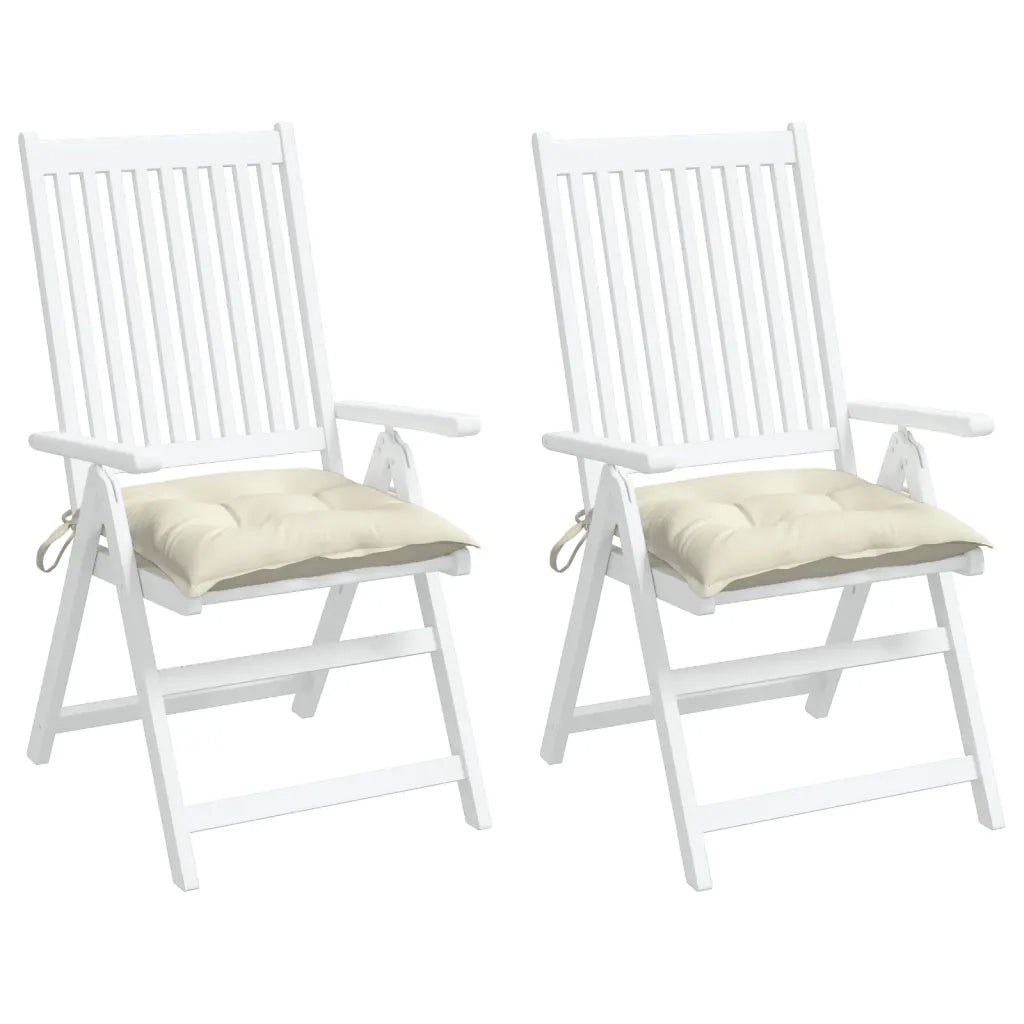 Cuscini per Sedie 2 pz Bianco Crema 50x50x7 cm in Tessuto cod mxl 51676