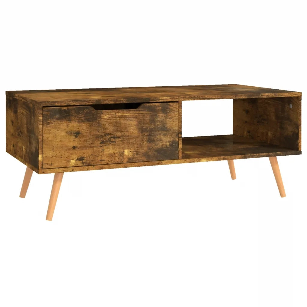 Tavolino Salotto Rovere Fumo 100x49,5x43 cm Legno Multistrato 326794