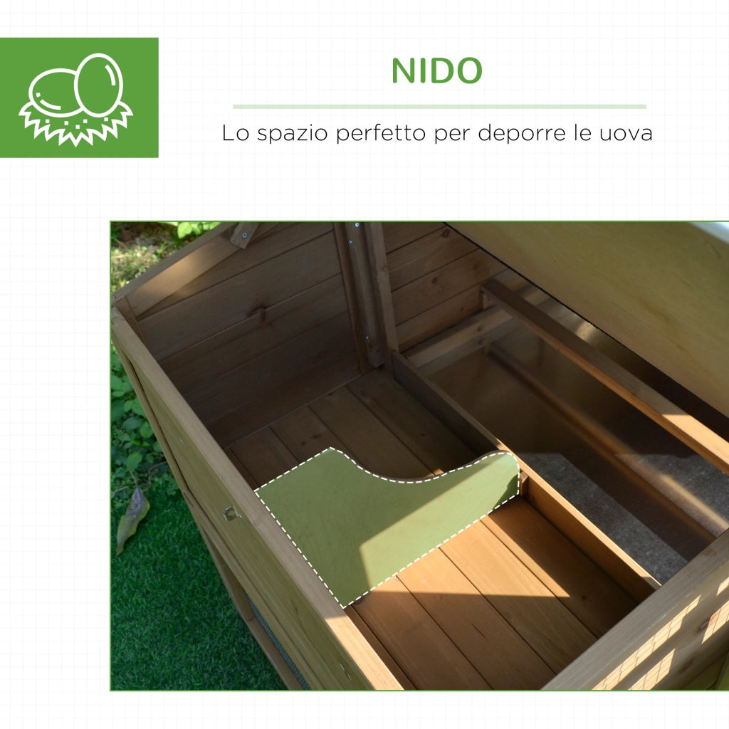 Pollaio per Galline Ovaiole da Esterno con Recinto ¨C Zephmum ¨C 200x80x105 cm