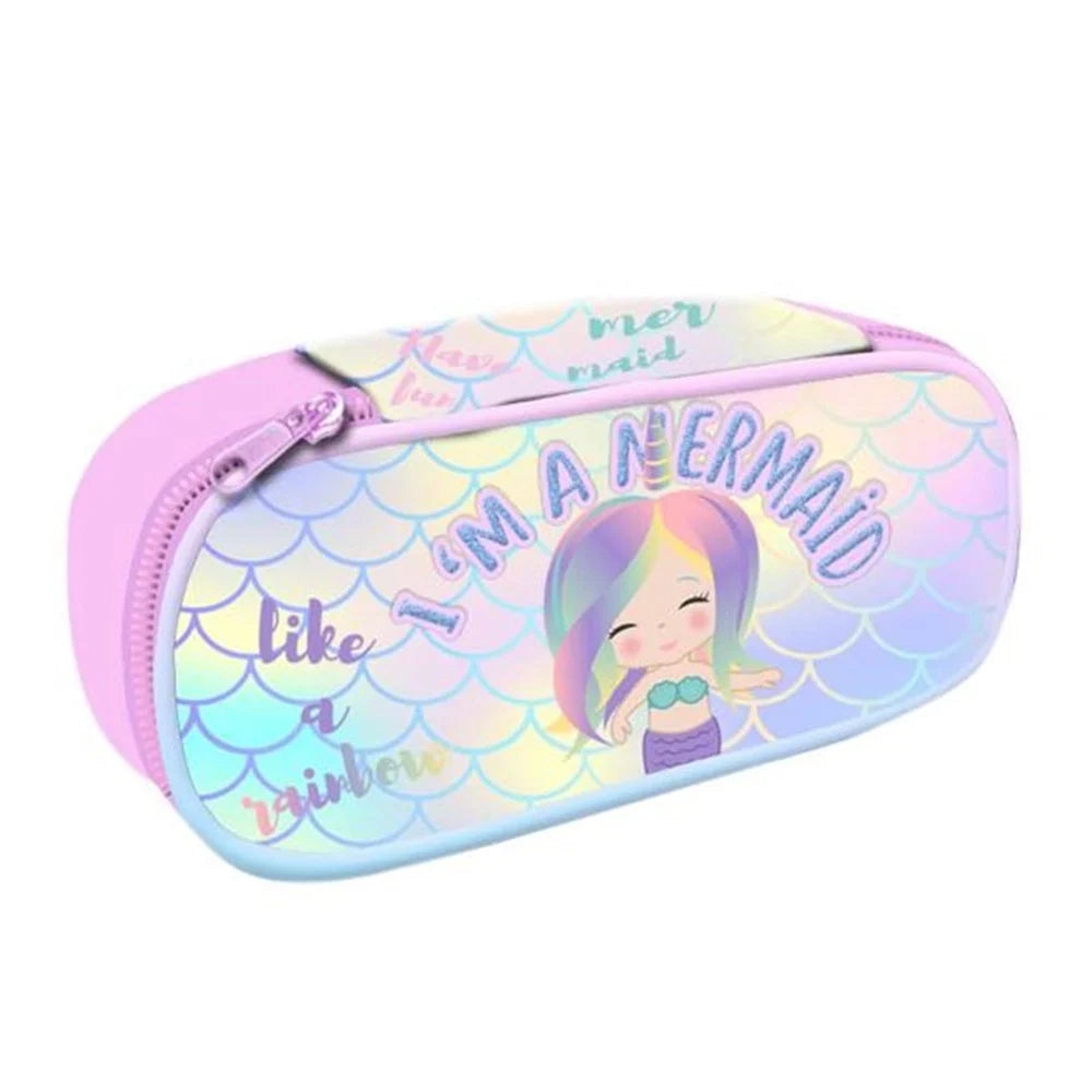Trade Shop - Astuccio Bauletto Grafica Olografica Con Sirena Mermaid Rainbow Playtoy Trendy 15501526 -