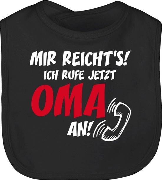 Babycitazioni - Spreuken - Ho bisogno di un po' di pace. Sto chiamando nonna. - Unimaat - Nero - giocattoli divertenti per bambini, spreuken, slabbetjes, abbigliamento per bambini con spreuken amorevoli, spreuken che sono abbastanza slabbetjes