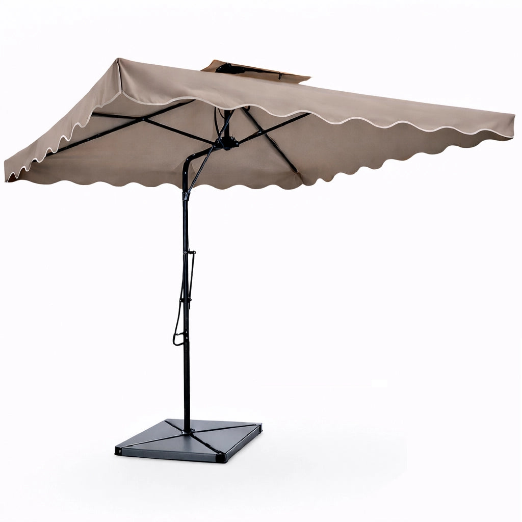 Ombrellone da Giardino Palo Decentrato 2.5x2.5 mt Impermeabile Taupe Apri&Chiudi
