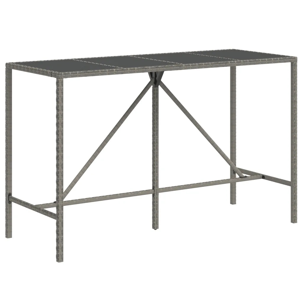 Set Bar da Giardino 7 pz con Cuscini in Polyrattan Grigio 3200653