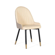 Set di 4 sedie rivestite e gambe in acciaio