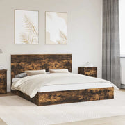 Letto con Contenitore con testiera Rovere fumé 180 x 200 cm 3409528