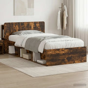 Telaio del letto con storage Rovere Fumo 90 x 200 cm 3433348