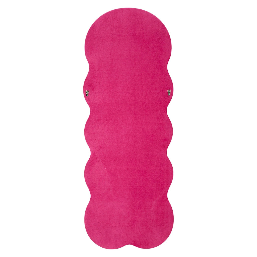 Marylin, Specchio Cornice Ondulata Effetto Velluto, 60x160h cm Rosa