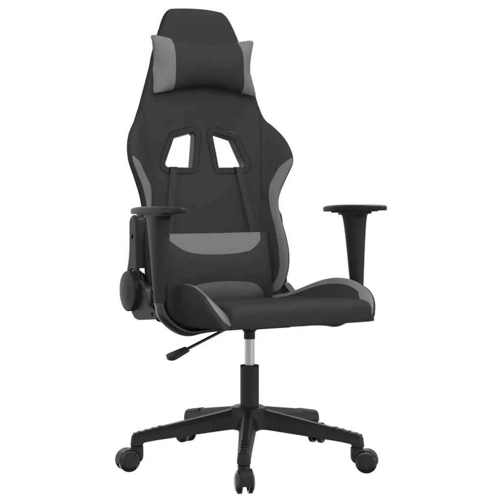 Sedia da Gaming | Sedia da e-sports Nero e Grigio Chiaro in Tessuto
