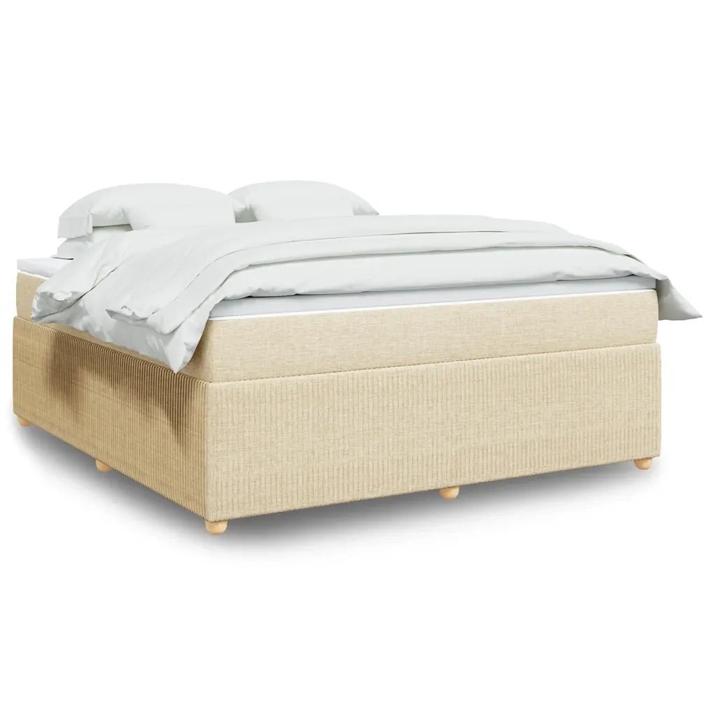 Giroletto a Molle con Materasso Crema 180x200 cm in Tessuto 3285593
