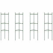 Set di 4 gabbie regolabili per pomodori 32 x 29 x 116 cm per sostenere piante da giardino in acciaio verde 02_0055592