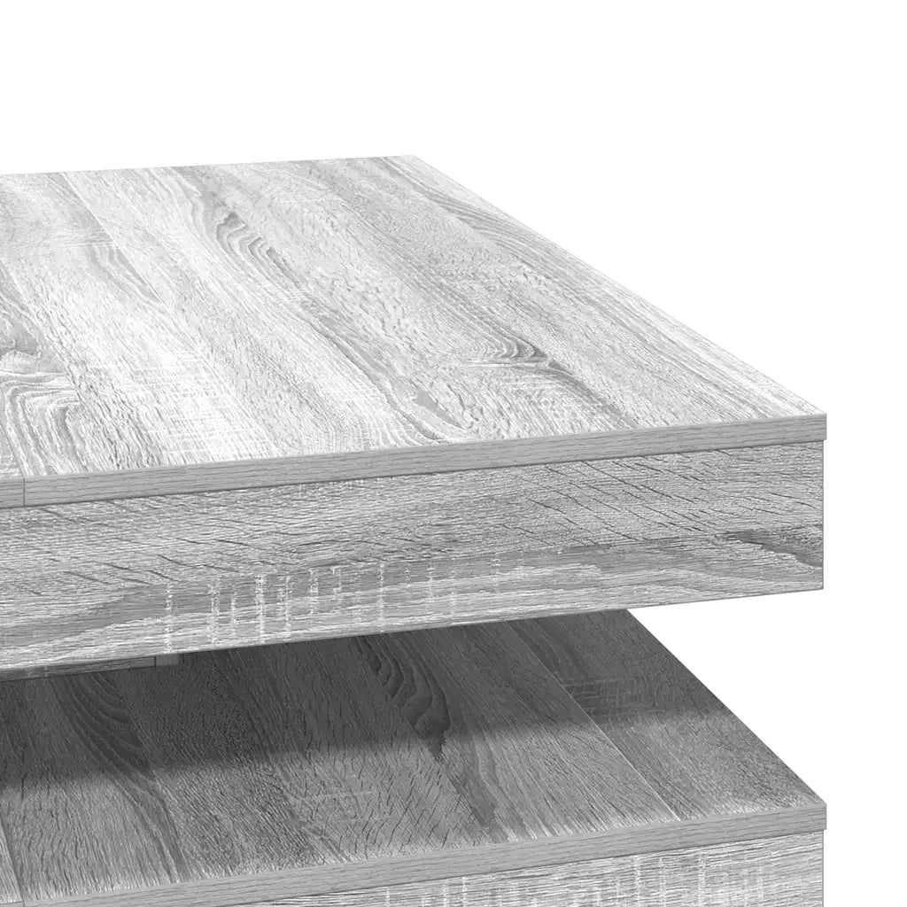 Tavolino da CaffÃ¨ Girevole a 360 Gradi Grigio 90x90x34,5 cm