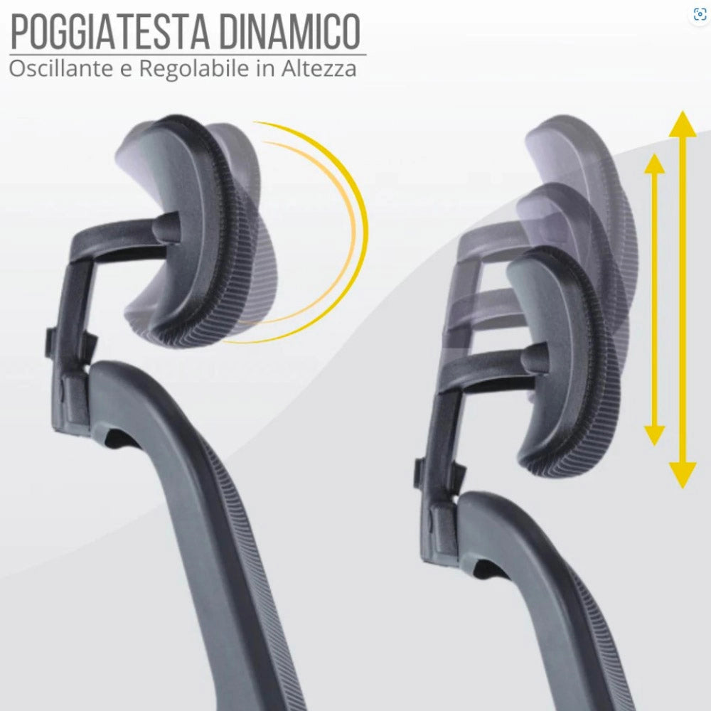 Sedia Direzionale da Ufficio 62x63x119/129 cm Ergonomica con Braccioli Pieghevoli Certificata EN1335 Nera