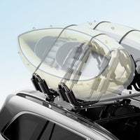 2x Staffe porta kayak canoa per portapacchi tetto auto, a forma di a J, in alluminio con 2 cinghie