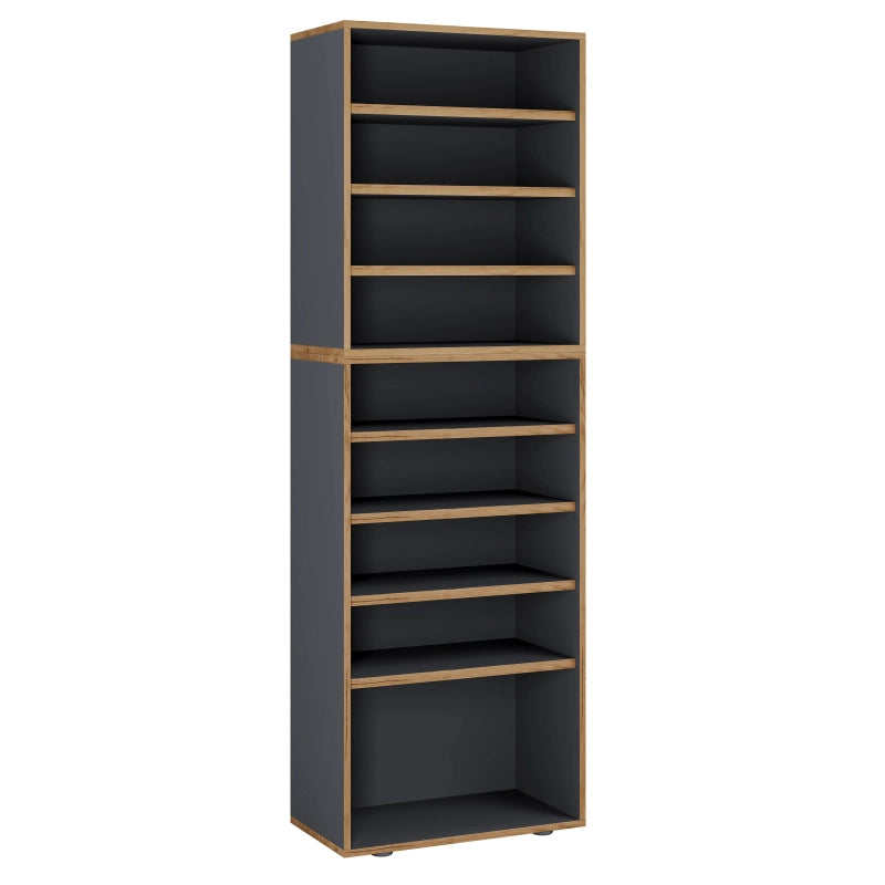 Super Scarpiera Legno H183 L60 P33 cm Armadio Porta Scarpe Salvaspazio con Ripiani Regolabili Colore Antracite