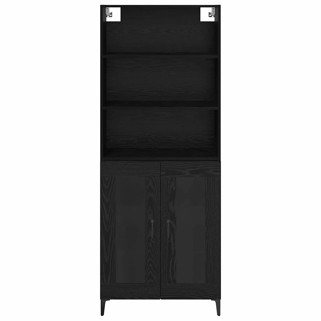 Credenza Rovere Nero 69,5 x 34 x 180 cm Legno multistrato 3416180