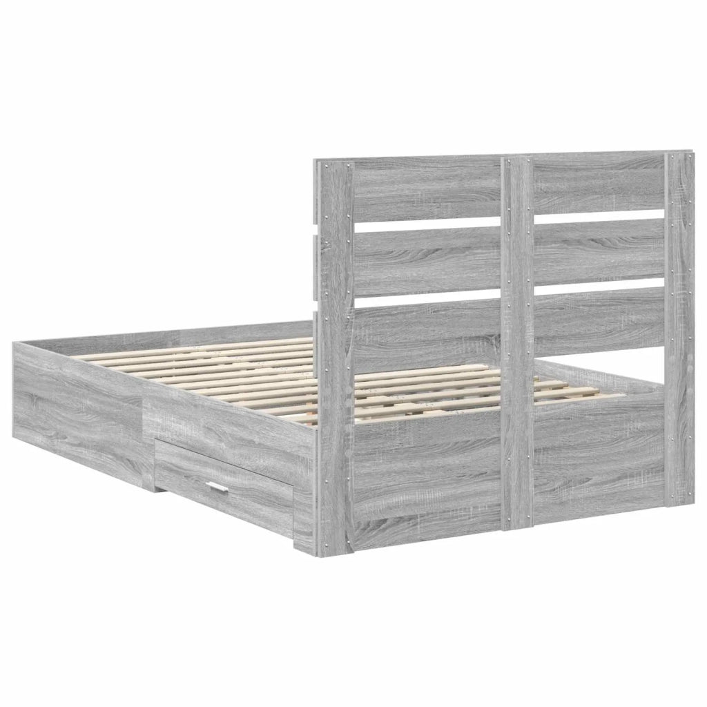 Struttura del letto con cassetto Grigio Sonoma 135 x 190 cm 3411985