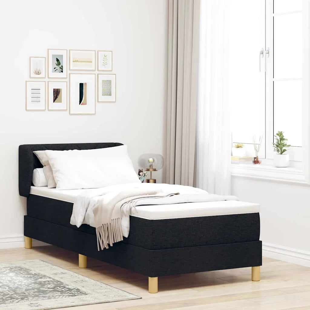 Letto a molle con materasso Nero 80 x 200 cm Tessuto 3340243