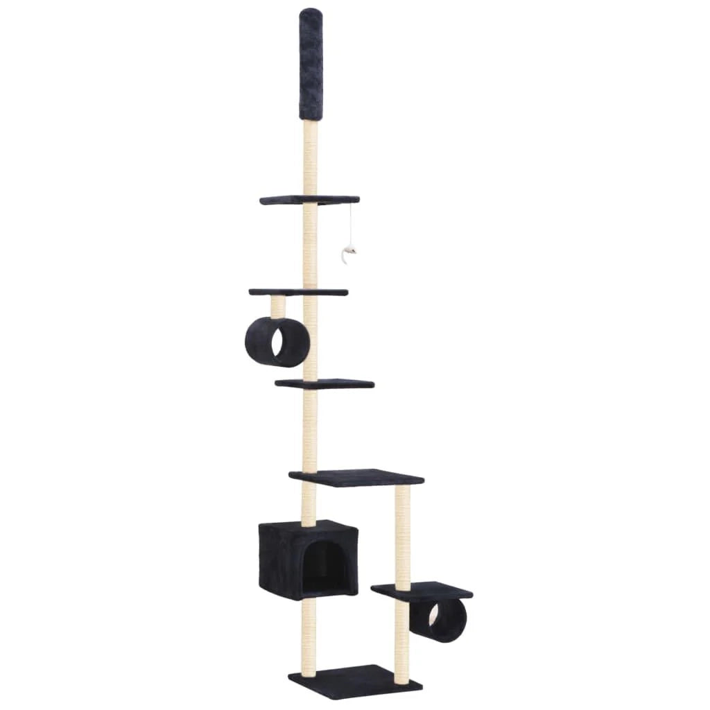 Tiragraffi albero per gatti cuccia per gatti giocattolo peluche sisal 260 cm blu scuro 3702086