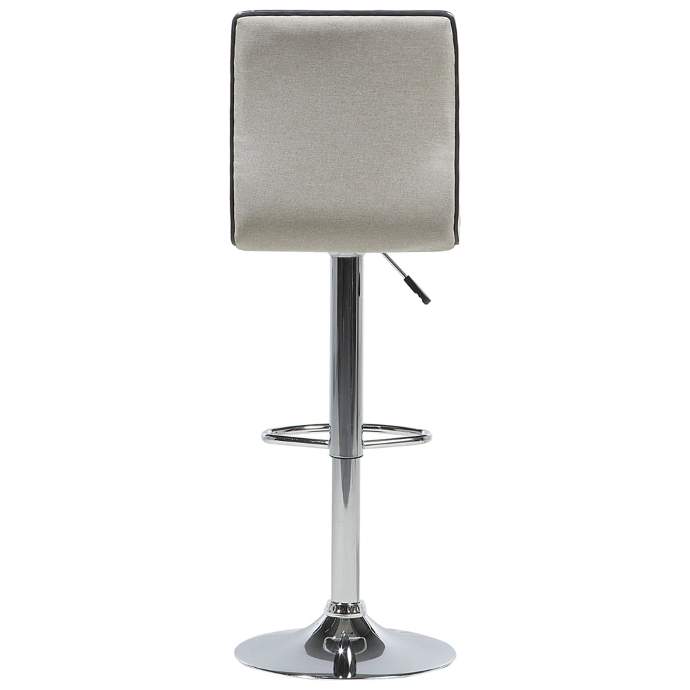 Set di 2 sedie da bar in tessuto beige sedile in tessuto argento altezza del bancone girevole e regolabile in altezza