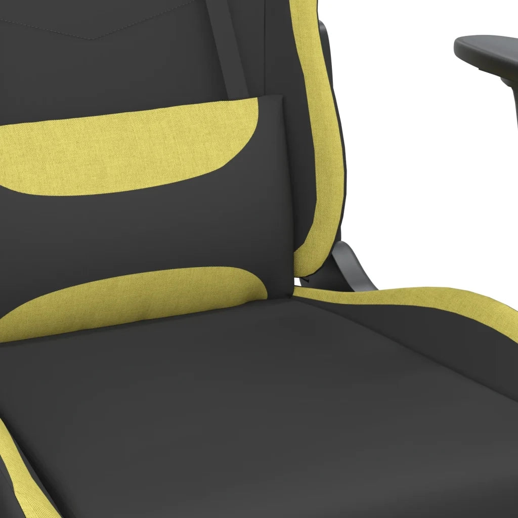 Sedia da Gaming | Sedia da e-sports Nero e Verde Chiaro in Tessuto
