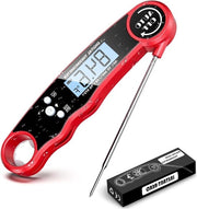 Termometro di carne IPX6 - Termometro digitale per griglia BBQ - Display LCD e sonde ripiegabile - Accensione automatica - Magnetico
