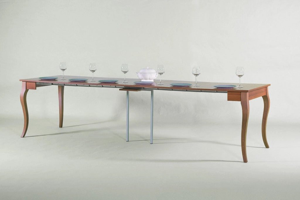 Consolle Allungabile in Legno H77x48x90/308cm Olanda Noce Classica