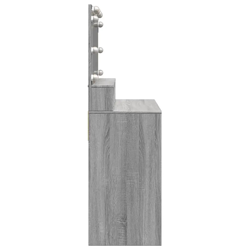 Toeletta | Tavolo da Trucco con LED Grigio Sonoma 80x41x134,5 cm