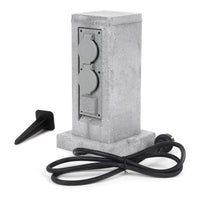 Colonna multipresa effetto granito con 4 prese per esterno IP44 con picchetto