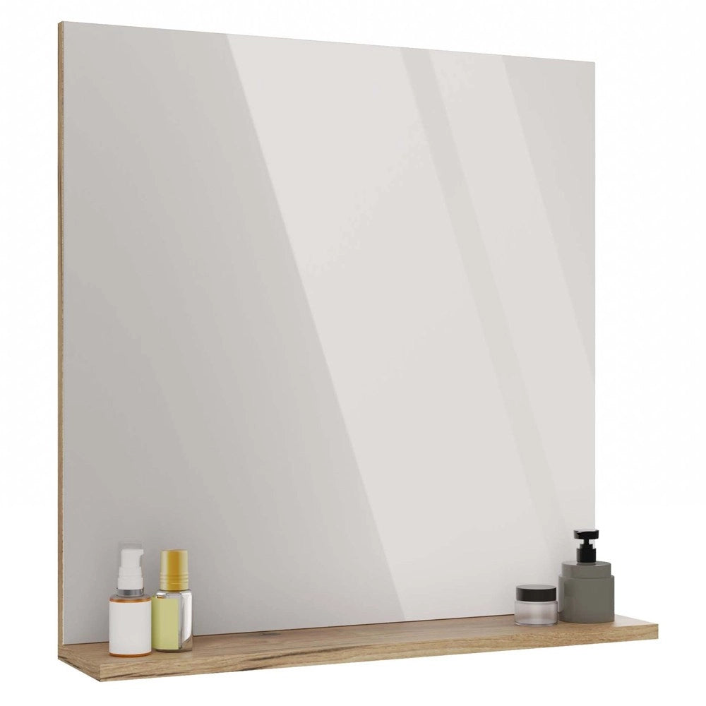 Specchio bagno con ripiano TIGO 60x61,5 cm rovere EVOKE per bagno ingresso