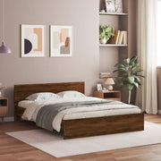Giroletto con Testiera-Struttura Letto con testiera Rovere Marrone 150x200 cm
