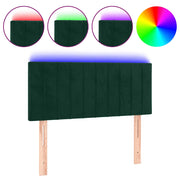 Testiera | Testata a LED Verde scuro 90x5x78/88 cm in Similpelle