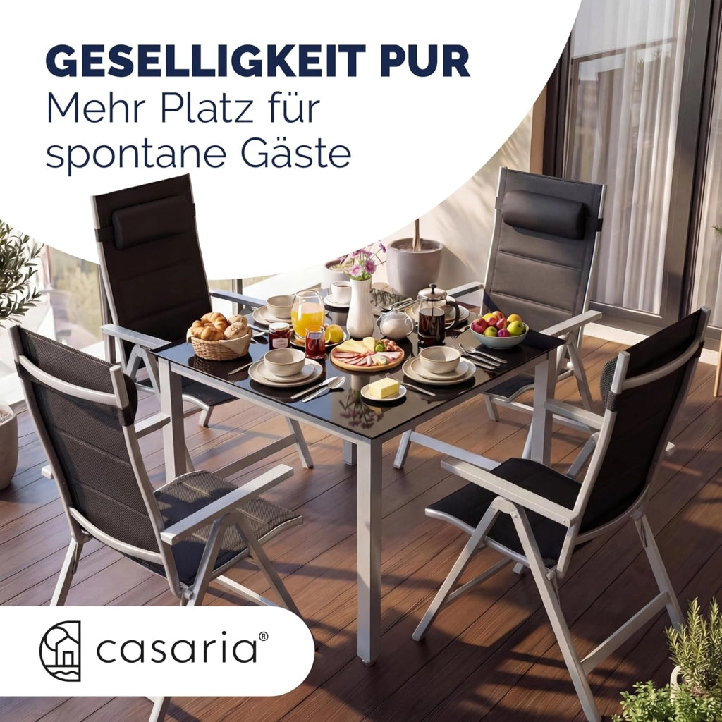 Set 2 Sedie da Giardino Schienale Regolabile 8 Livelli Supporto Lombare Alluminio Carico Max.120 kg Campeggio