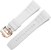 Canda di guardia in gomma da 25 mm-20 mm adatto per Richard Mille RM011 Serie Bracciale Vicchia Standing Cingcio d'oro