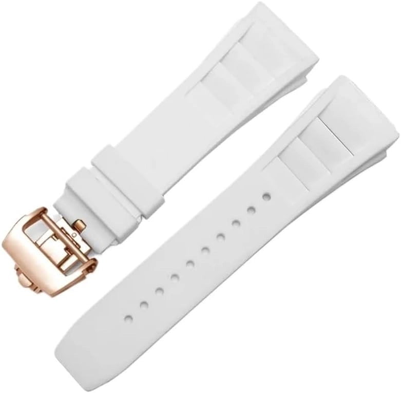 Canda di guardia in gomma da 25 mm-20 mm adatto per Richard Mille RM011 Serie Bracciale Vicchia Standing Cingcio d'oro