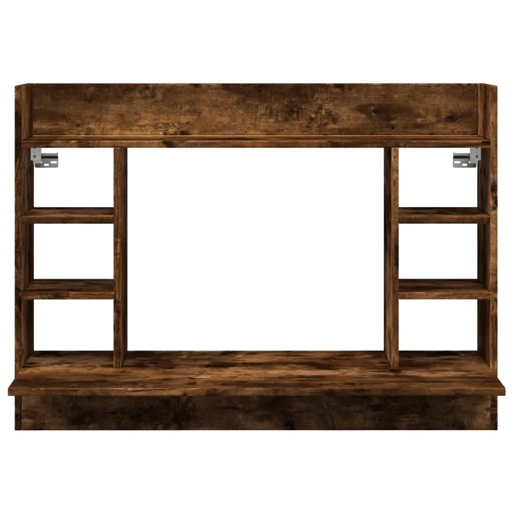 Scrivania a Parete Rovere Fumo 105x48x75cm Legno Multistrato