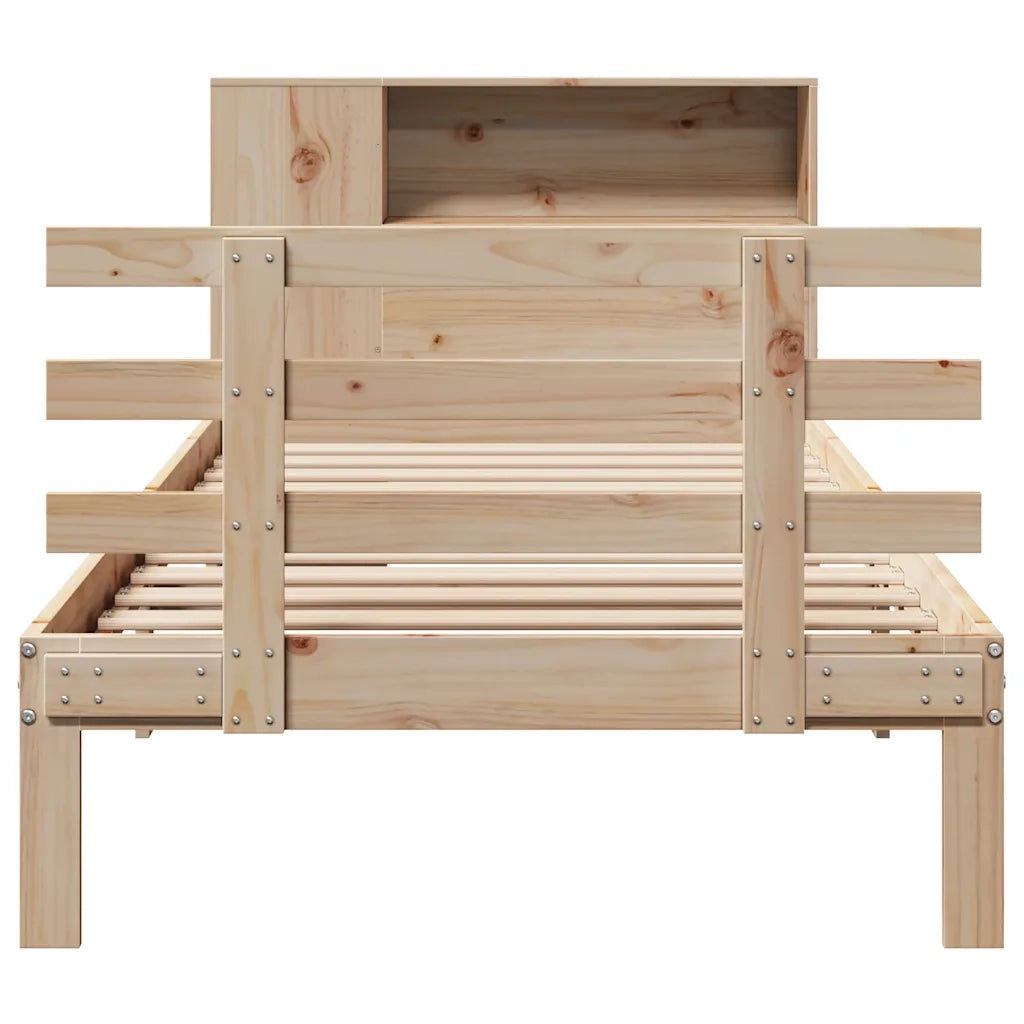 Giroletto con Libreria senza Materasso 75x190 cm in Legno Pino 3322729