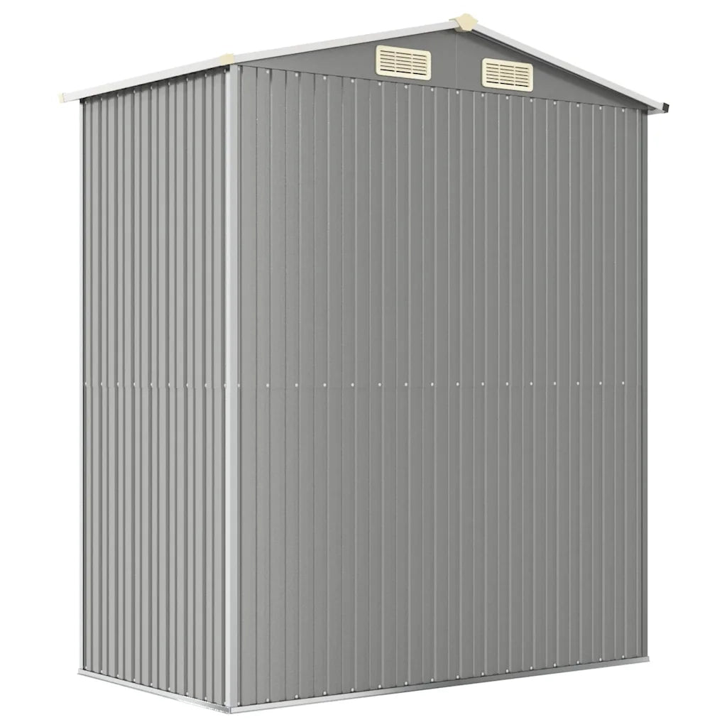 Capanno da Giardino-Casetta da Giardino Grigio Chiaro 192x108x223cm Acciaio Zincato