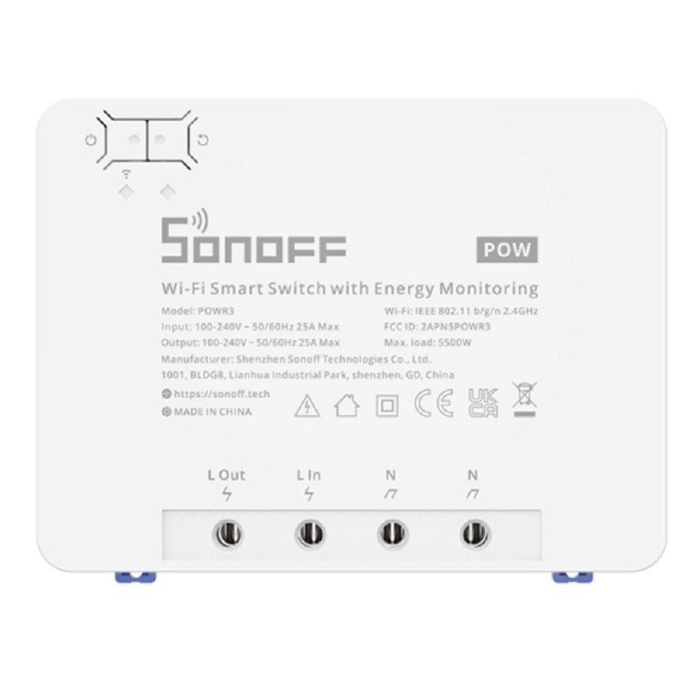 Trade Shop - Interruttore Contatore Wifi Smart Con Monitoraggio Energetico Alexa Sonoff Powr3 -