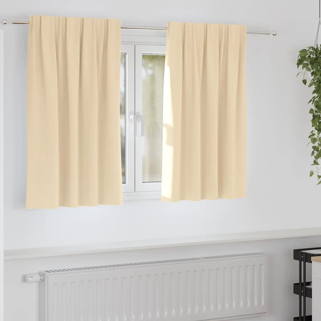 Tende Blackout con Anelli 2 pcs Crema 140 x 140 cm Poliestere 4107483