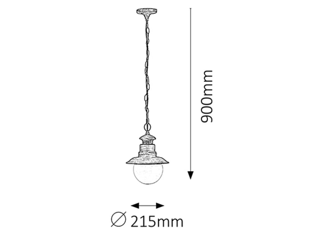 Lampada sospesa esterna vintage Odessa E27 bronzo Rabalux
