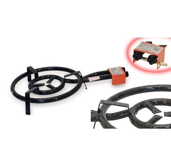 Garcima BN-G600 Bruciatore a Gas per Paella 60 cm 3 Anelli 21 kW 1750 g-h Uso Esterno colore Nero