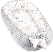 Bumper per lettino da bambino caldo 90 x 50 cm - Nido accogliente per neonati Bumper invernale/autunnale nido a cono uccello grigio